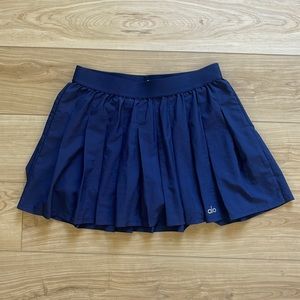 Alo Yoga Varsity Tennis Skirt in True Navy